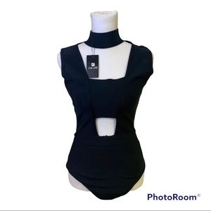 Escape Swimwear Black zip-up one piece